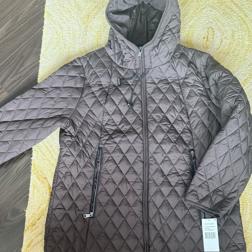 Bernardo Quilted Brown Puffer Jacket